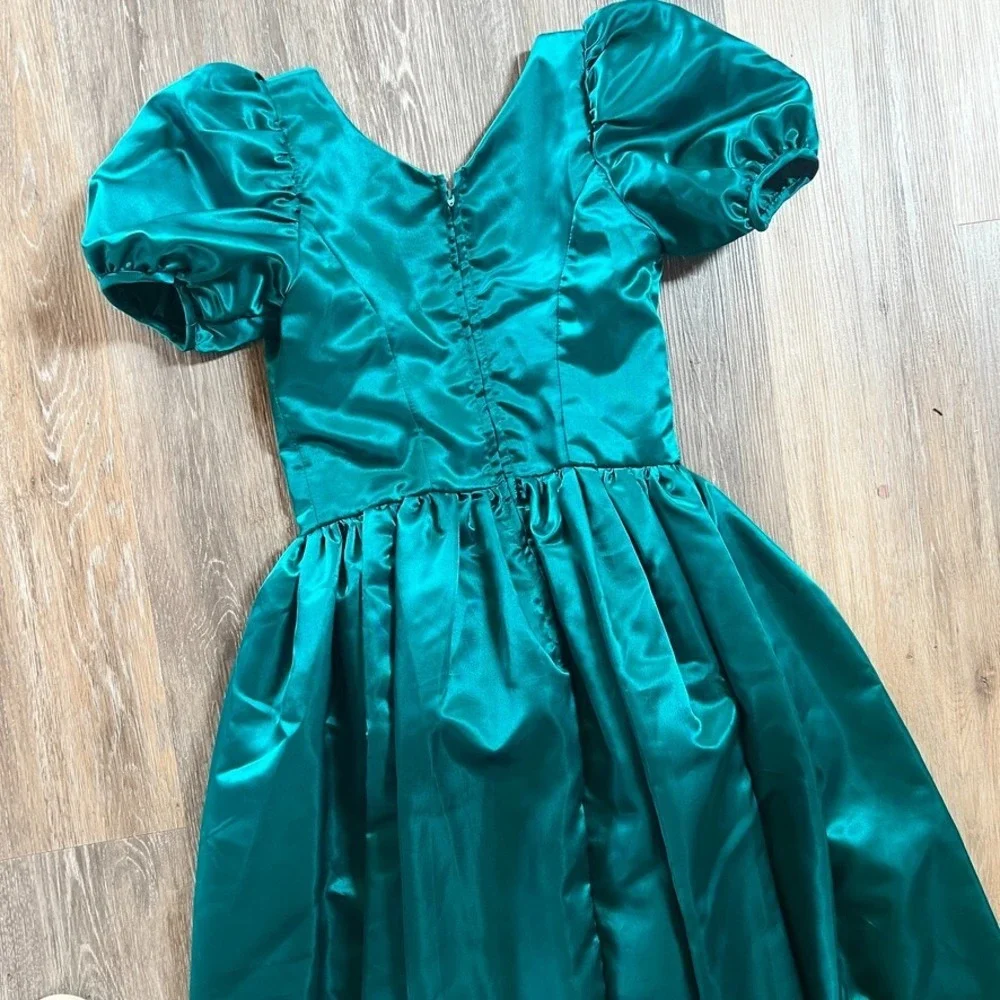 Girl's Size 10/12 Green Satin Dress 💚 Youth Theater Costume Cosplay‎ Fairycore